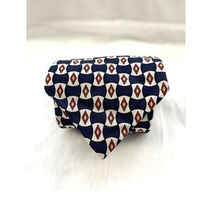 Huntington Vintage Necktie Navy Blue Geometric Diamond‎ Pattern  Men's Tie